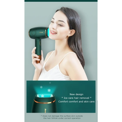 Laser Hair Removal Device, Home Hair Removal Machine, IPL Powerful Hair Removal + Freezing Point Painless Technology - White - US Standard