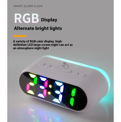 Multifunctional USB charging book clock RGB luminous smart clock voice-controlled induction electronic clock