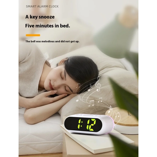 Multifunctional USB charging book clock RGB luminous smart clock voice-controlled induction electronic clock