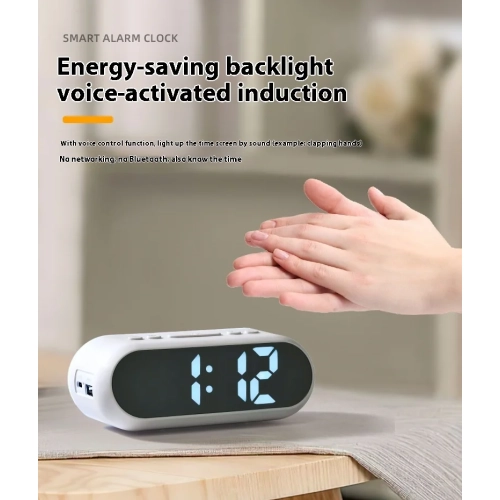 Multifunctional USB charging book clock RGB luminous smart clock voice-controlled induction electronic clock