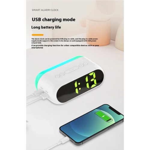 Multifunctional USB charging book clock RGB luminous smart clock voice-controlled induction electronic clock