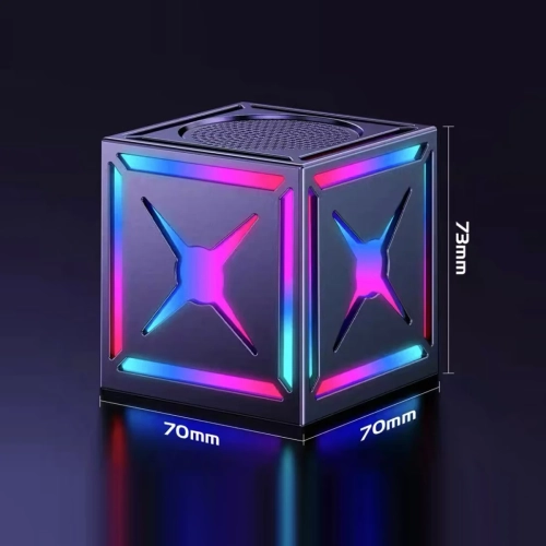 Magic Cube Speaker Wireless Bluetooth Light Speaker Subwoofer Portable - Warrior Black Top Configuration - Composite Metal Speaker Diaphragm + Radio