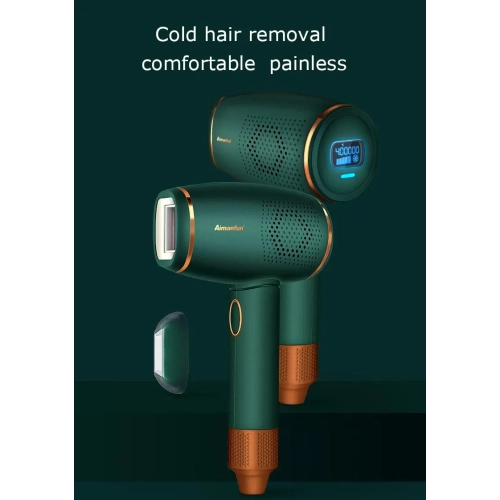 Laser Hair Removal Device, Home Hair Removal Machine, IPL Powerful Hair Removal + Freezing Point Painless Technology - Black - US Standard