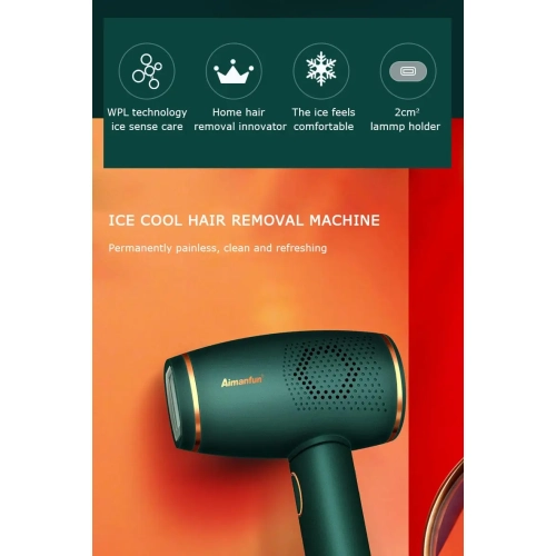 Laser Hair Removal Device, Home Hair Removal Machine, IPL Powerful Hair Removal + Freezing Point Painless Technology - Ivory White - US Standard