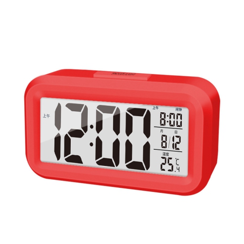 Electronic Clock Desktop LCD Digital Alarm Clock Backlight Snooze Silent Calendar Desktop - re'd