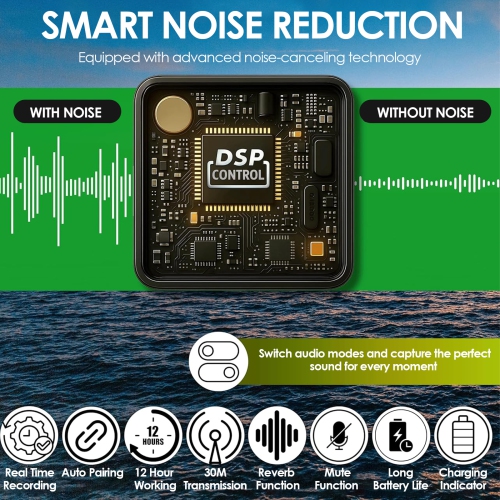 Micro-cravate sans fil 3-en-1, mini microphone portatif avec bille pour la diffusion en direct et les vidéoconférences