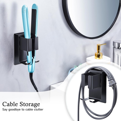 Hair Straightener Holder,Wall Mount Curling Iron Holder,Blow Dryer Holder Wall Mounted,Adhesive Hair Dryer Holder,Hair Tools Organizer Storage for