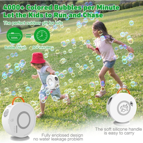 Fully Automatic Bubble Machine Outdoor 360° Rotating Bubble Machine Children's Donut Bubble Machine Electric Toy Suitable for Party, Wedding Party