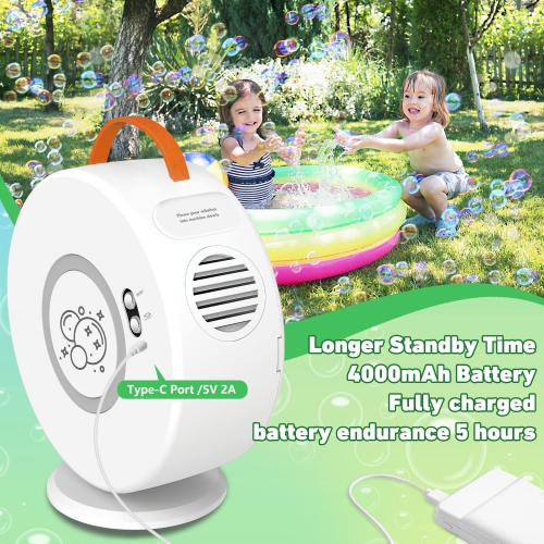 Fully Automatic Bubble Machine Outdoor 360° Rotating Bubble Machine Children's Donut Bubble Machine Electric Toy Suitable for Party, Wedding Party
