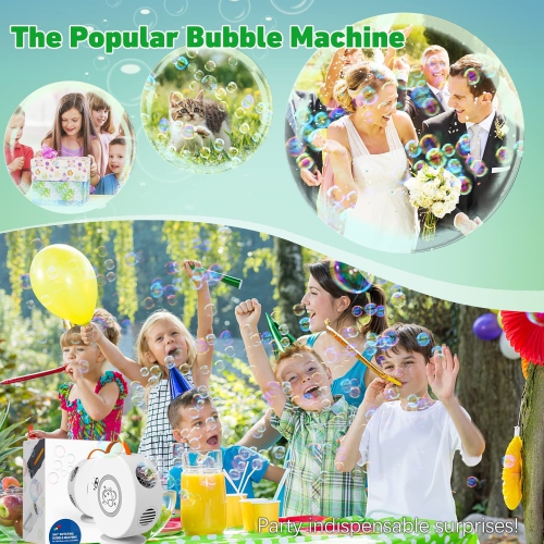 Fully Automatic Bubble Machine Outdoor 360° Rotating Bubble Machine Children's Donut Bubble Machine Electric Toy Suitable for Party, Wedding Party