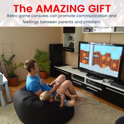 Console de jeu rétro classique 620-en-1 avec deux manettes, sortie AV - prête à l'emploi, connexion au téléviseur - Jeu à deux joueurs pour la