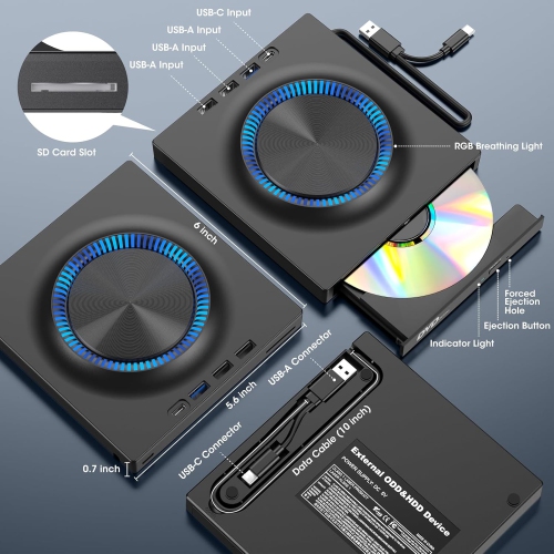 USB external optical drive mobile DVD burner expansion card desktop external computer notebook - read model