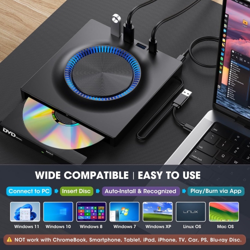 USB external optical drive mobile DVD burner expansion card desktop external computer notebook - read model