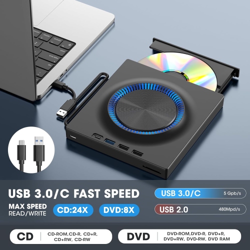 Lecteur optique externe USB mobile graveur DVD carte d'extension ordinateur de bureau ordinateur portable - graveur Blu-ray