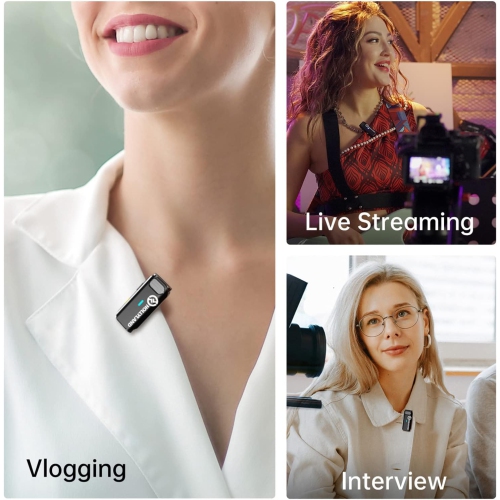 Boîte ouverte - Système de micro-cravate sans fil Lark M1 Solo de Hollyland, compatible avec la caméra iPhone Android, réduction du bruit 8 h de