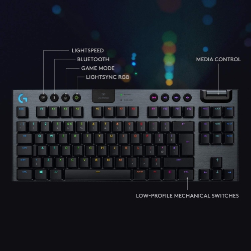 Refurbished - Logitech G915 TKL Lightspeed Wireless RGB Mechanical Gaming Keyboard - Clicky (920-009529)