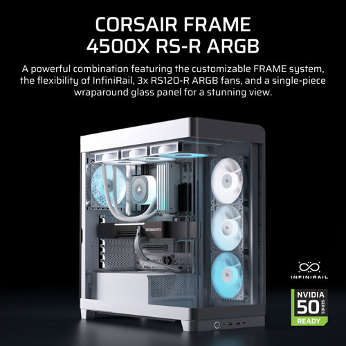 Boîtier d'ordinateur mi-hauteur ATX 4500X ARGB FRAME de Corsair - Blanc