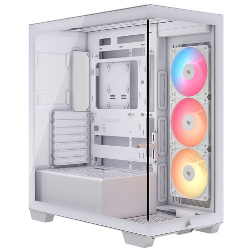 Tour d'ordinateur intermédiaire ATX 3500X RS-R ARGB de Corsair - Blanc