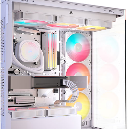 Tour d'ordinateur intermédiaire ATX 3500X RS-R ARGB de Corsair - Blanc