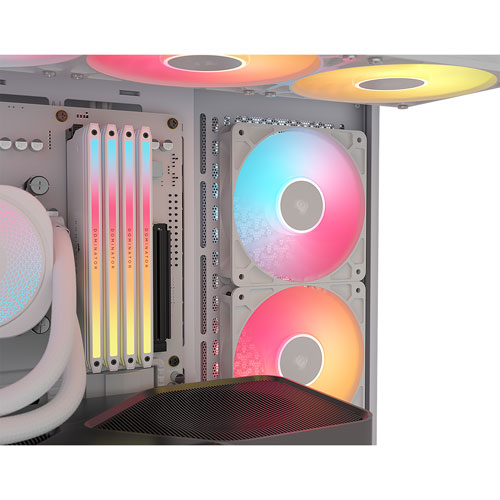 Tour d'ordinateur intermédiaire ATX 3500X RS-R ARGB de Corsair - Blanc