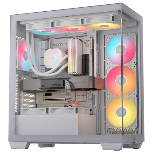 Tour d'ordinateur intermédiaire ATX 3500X RS-R ARGB de Corsair - Blanc