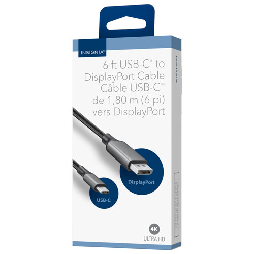 Insignia 2m USB-C to 4K Ultra HD DisplayPort Cable (NS-PCKCD626-C) - Only at Best Buy