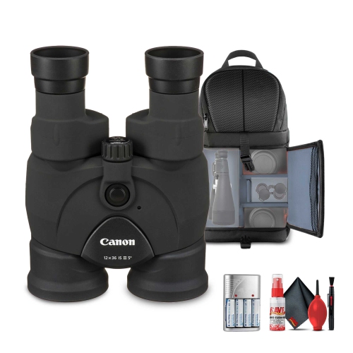 Canon 12x36 IS III Image Stabilized Binoculars + Sling Backpack + More