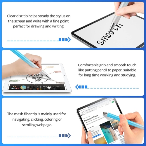 GUUGEI Stylus Pen for Touch Screens Fine Point High Precision 2 in 1 Capacitive Stylus