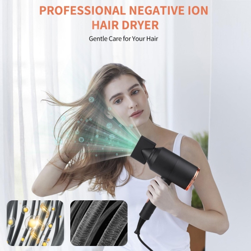 Sèche-cheveux ionique professionnel 2000 W avec diffuseur, sèche-cheveux rapide, 120 000 tr/min, sèche-cheveux haute vitesse pour