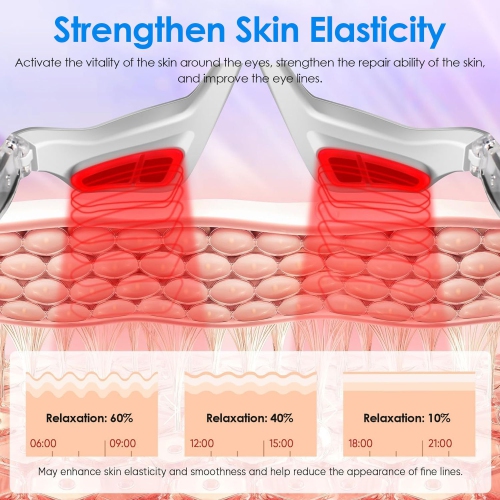 Red Light Heating Eye Beauty Massage 3D Anti Aging Eye Care Sac anti-rides Défroissage Douleur soulagement Spa LED Light Therapy