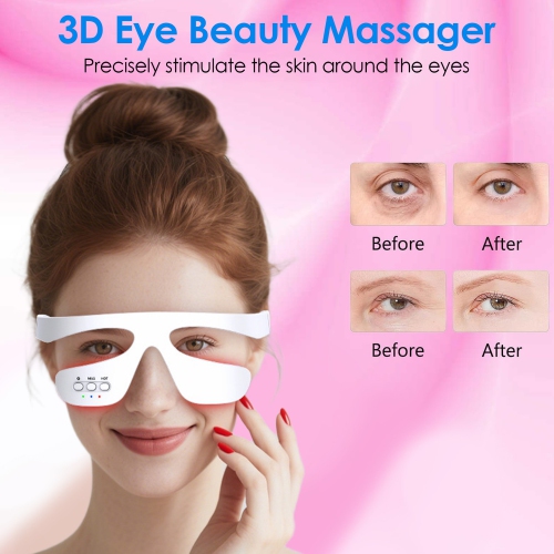Red Light Heating Eye Beauty Massage 3D Anti Aging Eye Care Sac anti-rides Défroissage Douleur soulagement Spa LED Light Therapy