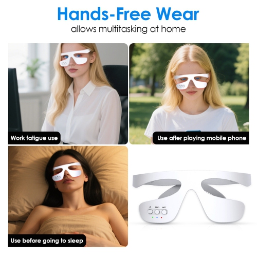 Red Light Heating Eye Beauty Massage 3D Anti Aging Eye Care Sac anti-rides Défroissage Douleur soulagement Spa LED Light Therapy