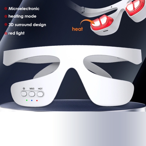 Red Light Heating Eye Beauty Massage 3D Anti Aging Eye Care Sac anti-rides Défroissage Douleur soulagement Spa LED Light Therapy