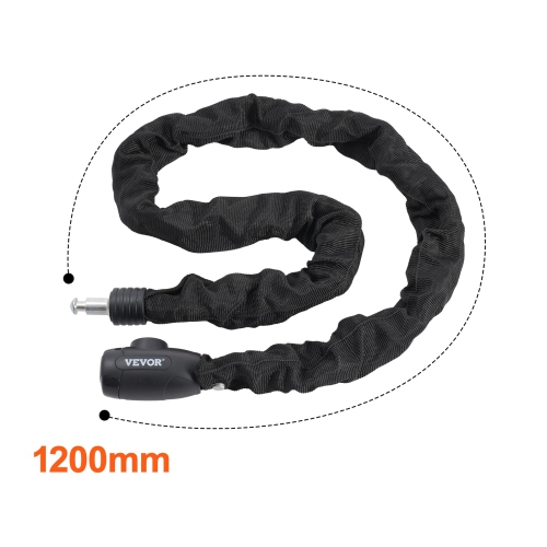 VEVOR 3.94 Ft Bike Chain Lock, Combination Bicycle Chain Lock with 4 Keys, Heavy Duty Anti-Theft High Security Bike Locks, Perfect for Bike,