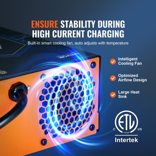 Convertisseur de VR VEVOR 45 A, chargeur de batterie CA à CC 12&nbsp;V 110&nbsp;V pour VR avec plage de recharge à 4 niveaux 13&nbsp;V à 16,5&nbsp;V