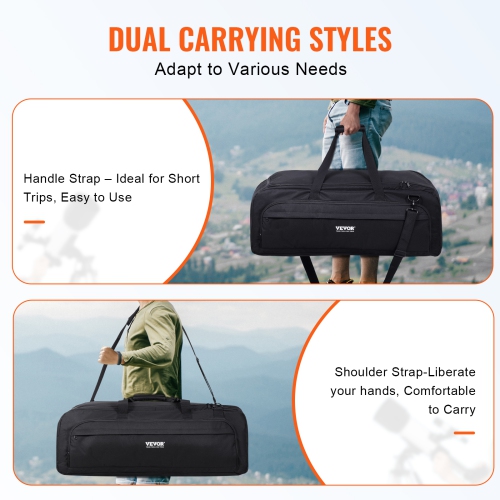 VEVOR 30.3" Telescope Case, Telescope Bag with Fixed Buckles, Multi-Pocket & Detachable Divider, Shock-Absorbent Telescope Bag for Optical Tube &
