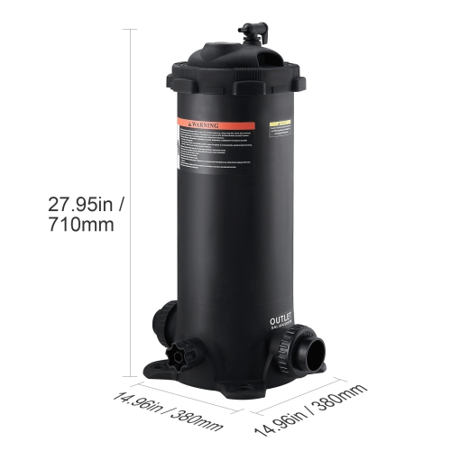 Filtre à cartouche VEVOR de 50 pi³, filtre de zone de filtre pour piscine hors terre, système de filtration pour piscine hors terre avec filtre de