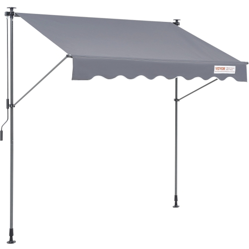 VEVOR 78" Manual Retractable Awning, Retractable Patio Awning Sunshade Shelter, Adjustable Patio Door Window Awning Canopy with 39" Sun Shade Curtain
