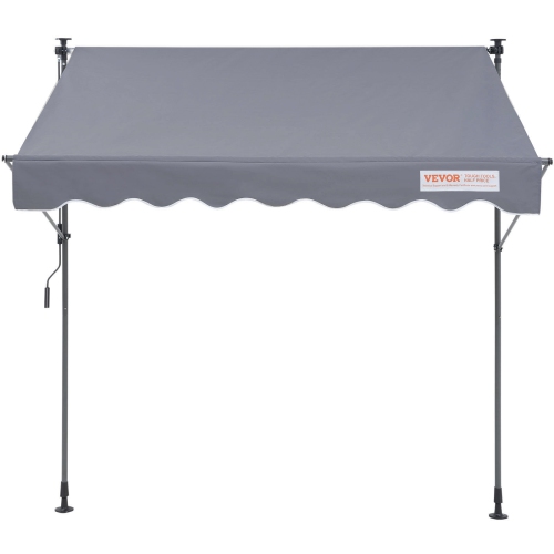 VEVOR 78" Manual Retractable Awning, Retractable Patio Awning Sunshade Shelter, Adjustable Patio Door Window Awning Canopy with 39" Sun Shade Curtain