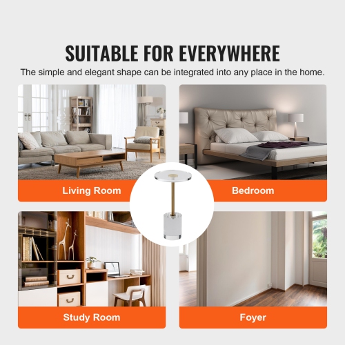 VEVOR 11.9 x 11.9 inch Clear Acrylic End Table, Acrylic Side Table with a Solid Base, Round Tabletop, 21.4in High, for Coffee, Drink, Snack used in