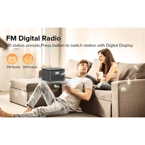 CD Player Retro Home Gift English Bluetooth Music CD Album CD Player FM Radio Play MP3CD/MP3 CD/U Disk/Bluetooth/FM - Black