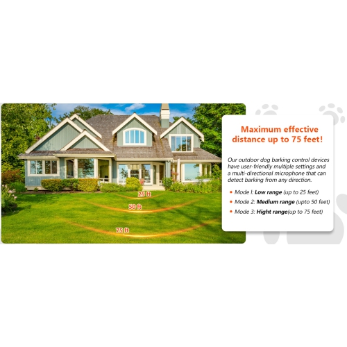 New Automatic Ultrasonic Bark Stopper, Dog Training Device, Anti-Barking, Safety Bark Stopper - Black with Three-Level Intelligent Sensitivity