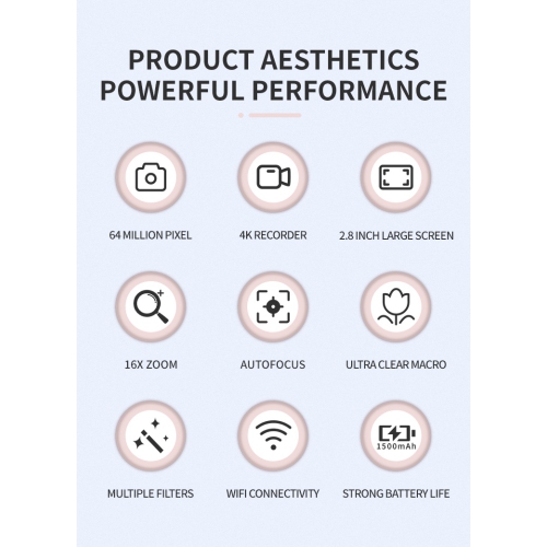Appareil photo numérique 64 millions de pixels haute définition photo et vidéo campus CCD écran macro 2.8&nbsp;pouces, - vert + carte 32&nbsp;g +