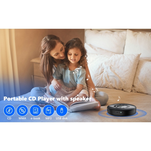 CD player portable cd music player RCA interface home repeat early childhood English cd player walkman mp3 - black