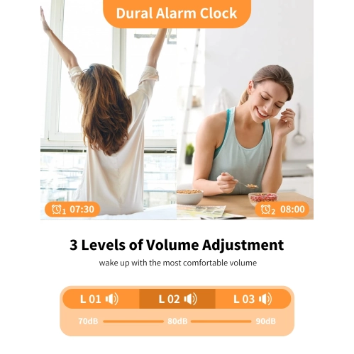 RGB Colorful Atmosphere Light Clock Night Light Alarm Clock LED Electronic Clock with Night Light Large Display and Snooze Function - Pink