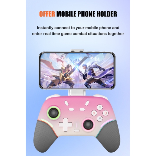 Switch Game Controller for Nintendo Switch 2 Wireless Controller with RGB Light and Back Button - Gradient Blue One Pack