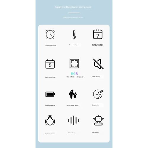 Smart creative book alarm clock voice-controlled energy-saving lighting LED clock USB charging silent running time does not disturb sleep alarm clock