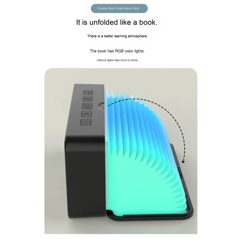 Smart creative book alarm clock voice-controlled energy-saving lighting LED clock USB charging silent running time does not disturb sleep alarm clock