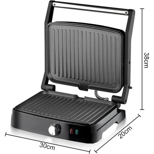 Panini Press Grill Sandwich Maker,Electric Panini Grill with Adjustable Temperature,180° Open Sandwich Maker with Non-Stick Pan,Indoor Grill for