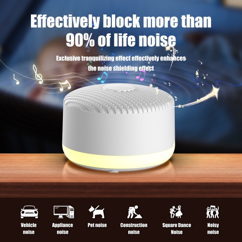 Machine à bruit blanc - Appareil sonore portatif pour bébé adulte, Lecteur à bruit blanc avec minuterie de veilleuse, Pour le bureau et le sommeil,